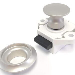 B-T012(H) - Push Button Door Catch - Large Alu Knob